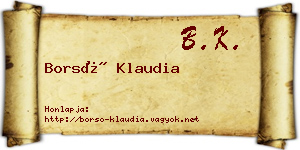Borsó Klaudia névjegykártya