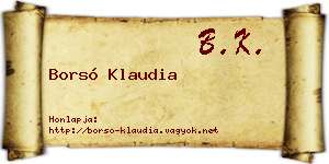 Borsó Klaudia névjegykártya